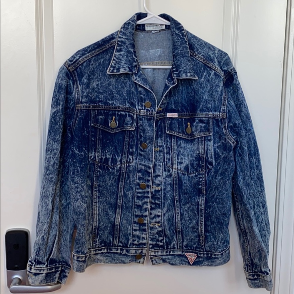 GEORGES MARCIANO Acid Wash Jean Jacket Vintage